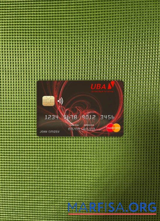 Downloadable Burkina Faso United bank for Africa mastercard photolook front template